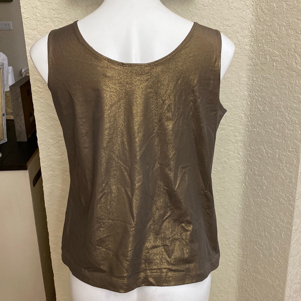 Chicos Metallic Gold Sleeveless Blouse
